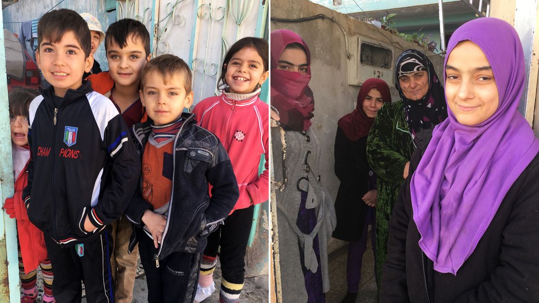 Many children still play outside despite the dangers. They live in the liberated neighborhood of Zahraa but remain within firing range of ISIS.