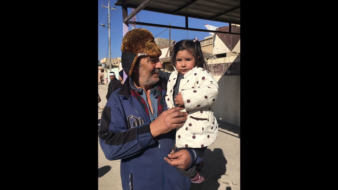 Talal Mustafa and his daughter. 