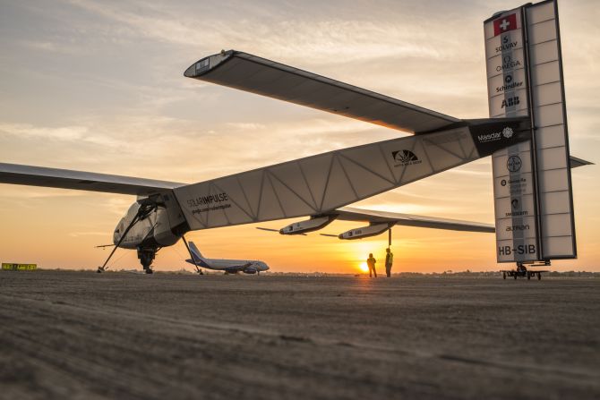 The plane takes off in Ahmedabad, India, on March 17th 2015 for its 3rd flight on the voyage. Solar Impulse hoped that, through its project, it could promote green energy. "If an airplane can fly day and night without fuel," said Piccard, "everybody could use these same technologies on the ground to halve our world's energy consumption, save natural resources and improve our quality of life."