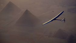 Cairo, Egypt, July 13th 2016: Solar Impulse successfully landed in Cairo after 2 days of flight with André Borschberg at the controls. Departed from Abu Dhabi on march 9th 2015, the Round-the-World Solar Flight will take 500 flight hours and cover 35000 km. Swiss founders and pilots, Bertrand Piccard and André Borschberg hope to demonstrate how pioneering spirit, innovation and clean technologies can change the world. The duo will take turns flying Solar Impulse 2, changing at each stop and will fly over the Arabian Sea, to India, to Myanmar, to China, across the Pacific Ocean, to the United States, over the Atlantic Ocean to Southern Europe or Northern Africa before finishing the journey by returning to the initial departure point. Landings will be made every few days to switch pilots and organize public events for governments, schools and universities.