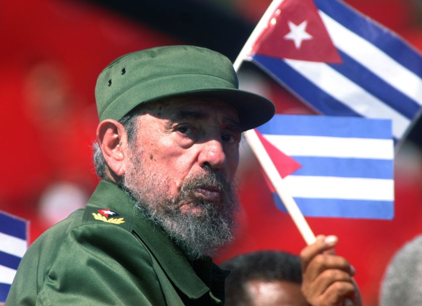Castro at the May Day commemoration of Revolution Square in Havana in 2004. He held tightly to his belief in a socialist economic model and one-party Communist rule, even after the Soviet Union's end and most of the rest of the world concluded state socialism was an idea whose time had passed.