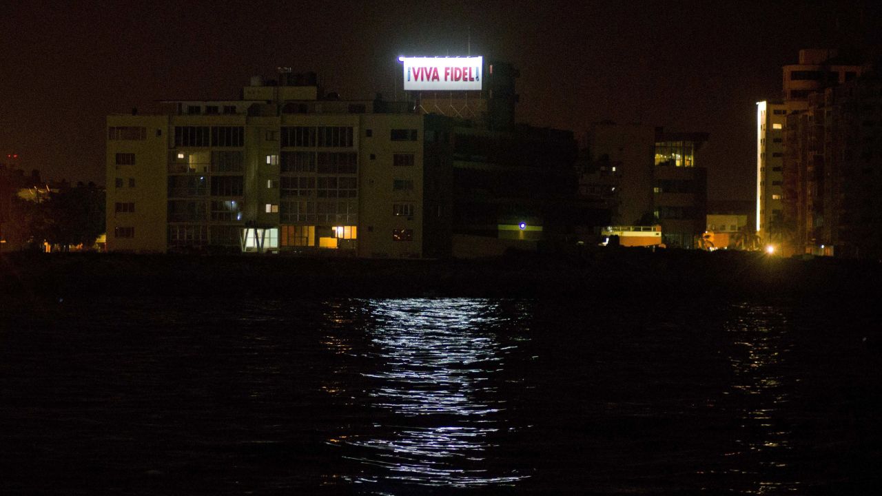 A sign that reads, "Long live Fidel," stands on a government building in Havana early November 26. 