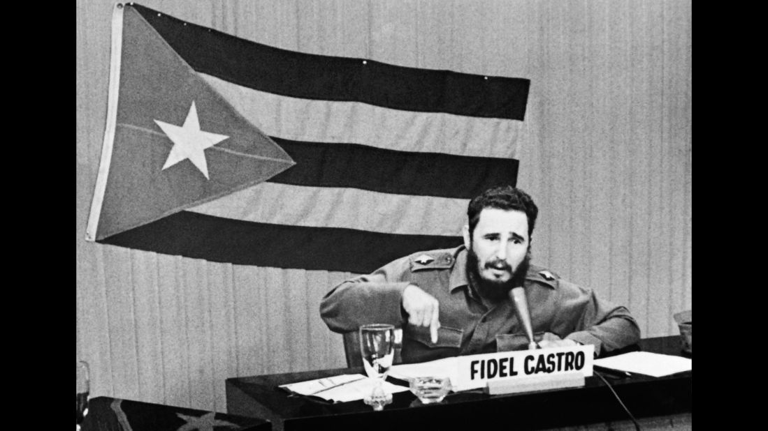 Castro announces general mobilization after the announcement of the Cuban blockade by President John F Kennedy in October 1962.