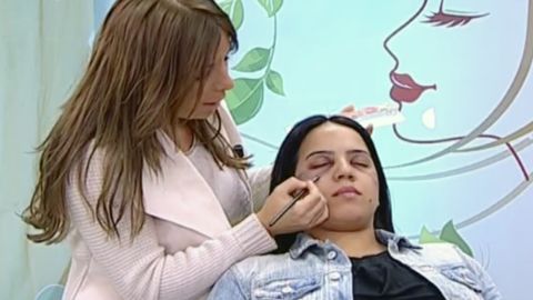 The TV segment prompted campaigners to say, "Do not cover domestic violence with makeup, condemn the aggressor."