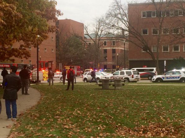 "Police cars, fire truck and ambulance line 19th and College avenues near location where active shooter was reported," <a  target="_blank" target="_blank">The Lantern tweeted.</a>