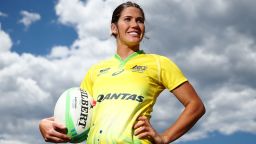 SYDNEY, AUSTRALIA - NOVEMBER 14:  Charlotte Caslick poses during the Australian Sevens Rugby Jersey launch at the Sydney Academy of Sport on November 14, 2016 in Sydney, Australia.  (Photo by Mark Metcalfe/Getty Images)