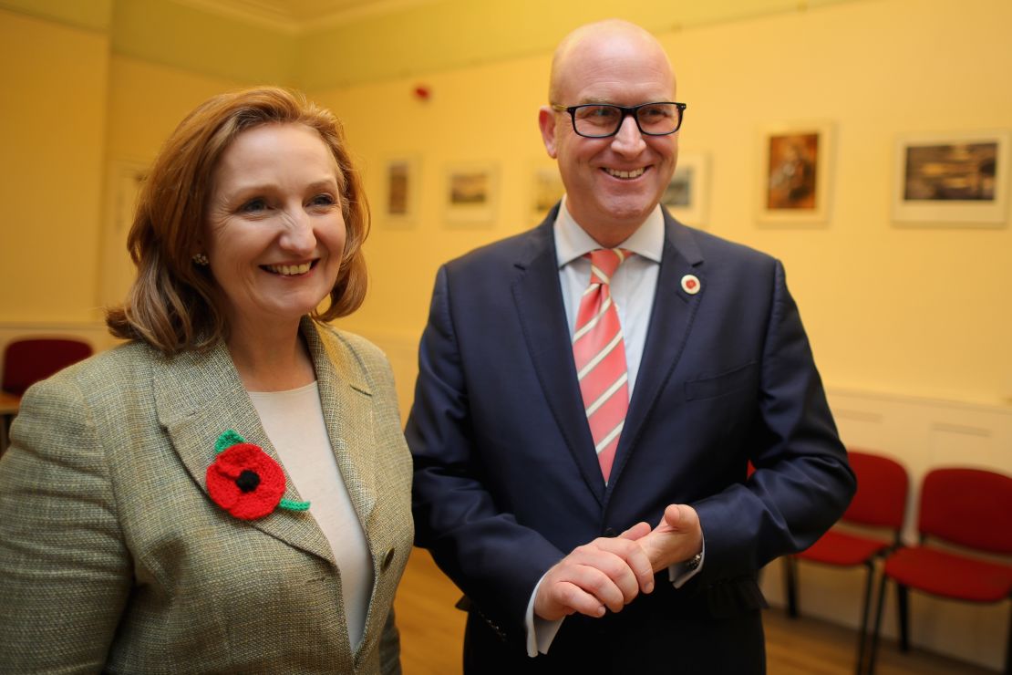 UKIP leadership hopefuls Suzanne Evans, left, and Paul Nuttall on November 8, 2016 in Leeds, England. 