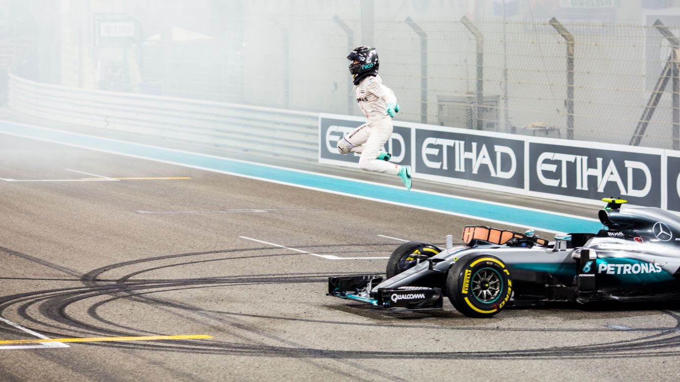Nico Rosberg celebrates after winning his first Formula One title on Sunday, November 27. Rosberg <a href="http://www.cnn.com/2016/11/27/motorsport/rosberg-hamilton-abu-dhabi-world-champion-f1/index.html" target="_blank">finished second in the Abu Dhabi Grand Prix,</a> earning enough points to clinch the title over Mercedes teammate Lewis Hamilton, who won last year's championship.