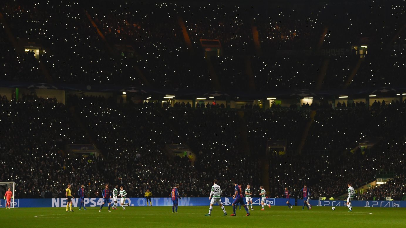 Cell phones illuminate Celtic Park during a Champions League match between Celtic and Barcelona on Wednesday, November 23. <a href="http://www.cnn.com/2016/11/22/sport/gallery/what-a-shot-sports-1122/index.html" target="_blank">See 34 amazing sports photos from last week</a>