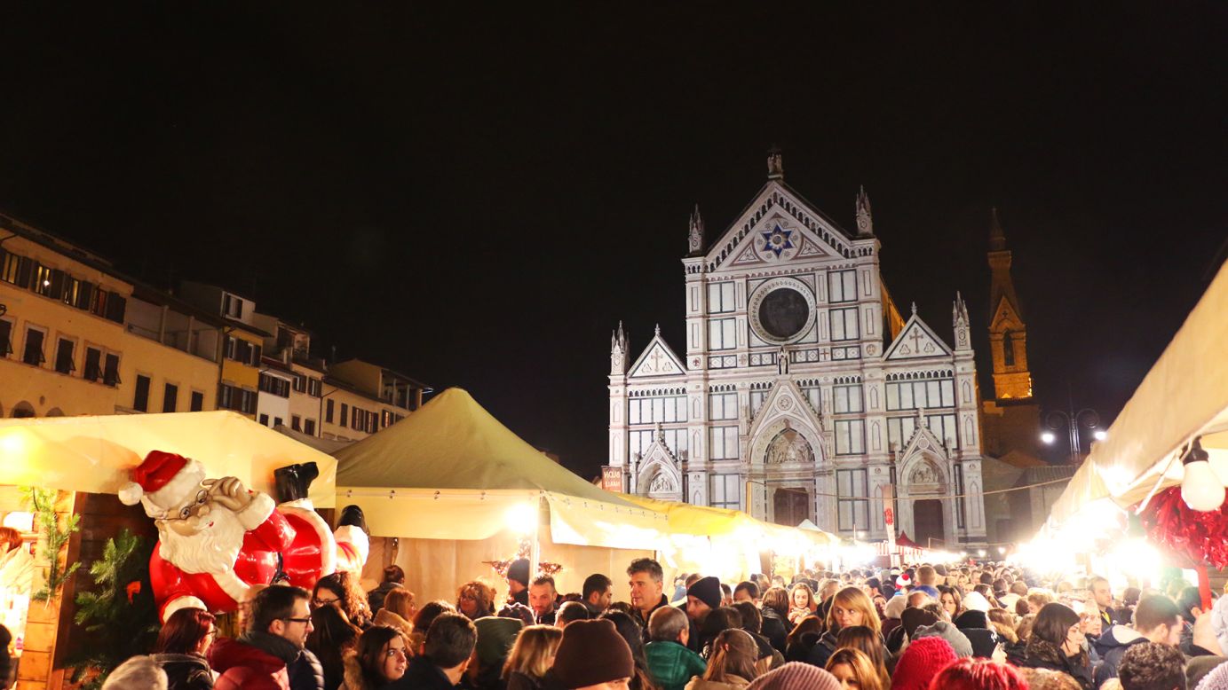 <strong>Piazza Santa Croce, Florence (Italy): </strong>The Christmas market in Florence's spectacular Piazza Santa Croce is a great place to pick up presents as well as both Italian and German treats. 