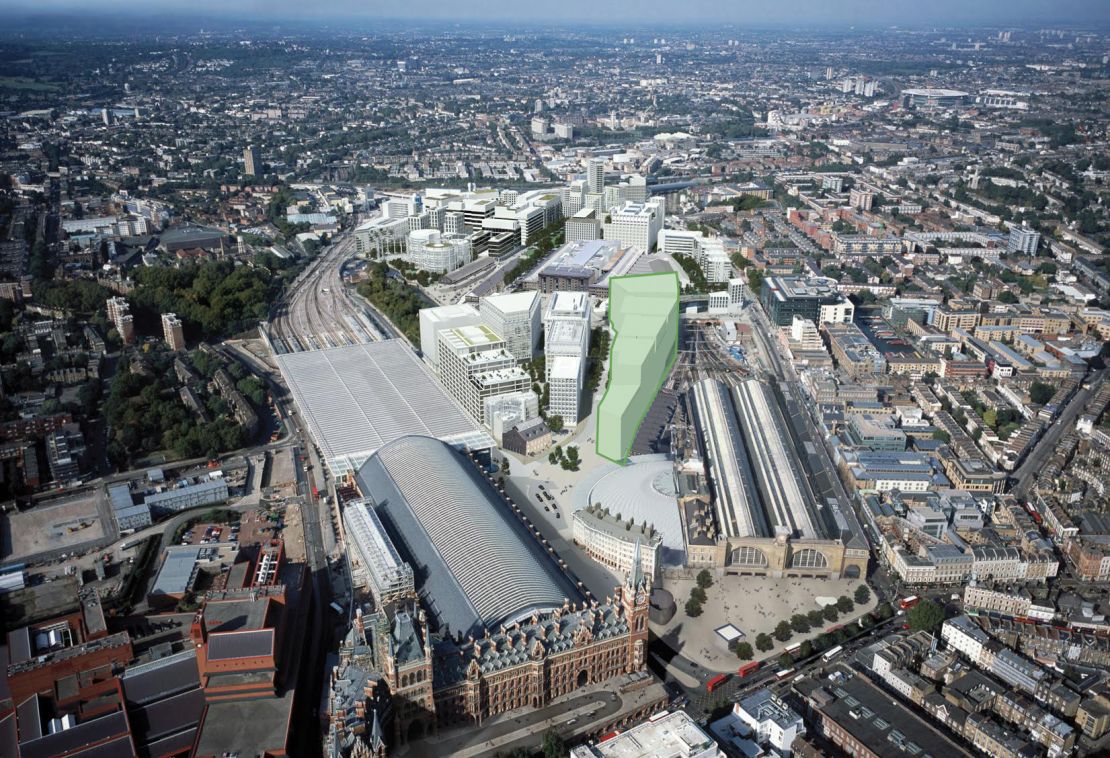 The exterior shape of Google's Heatherwick Studio/BIG-designed King's Cross headquarters.