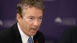 Sen. Rand Paul (R-KY) participates in a discussion about legislation to halt the sale of some weapons to Saudi Arabia at the Center for the National Interest September 19, 2016 in Washington, DC.