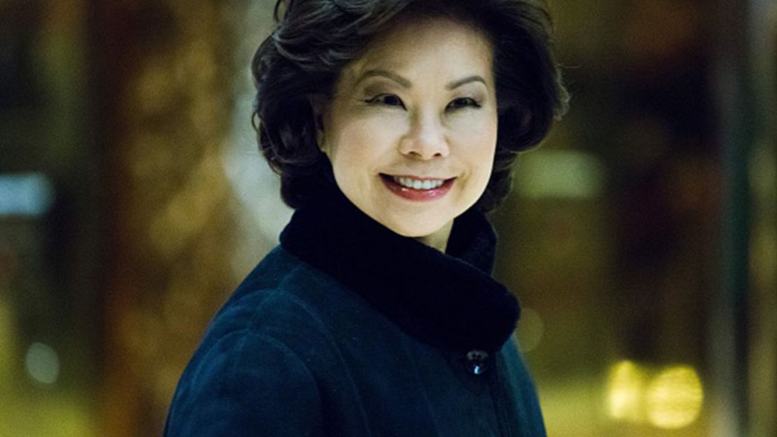 Former US Secretary of Labor Elaine Chao arrives at Trump Tower on another day of meetings scheduled with President-elect Donald Trump on November 21, 2016 in New York.