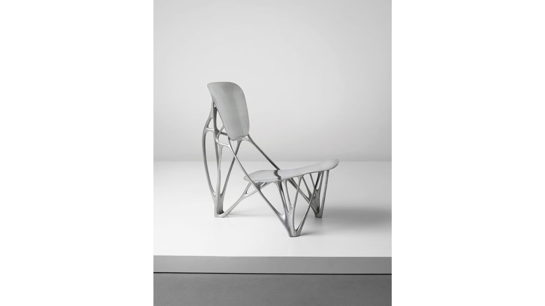 Dutch designer Joris Laarman's aluminium Bone chair sold for £344,500 ($430,100) in April 2016 at a Phillips auction in London. 