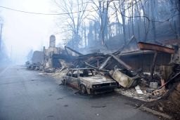 Wildfires have burned businesses and vehicles such as these in Gatlinburg. 