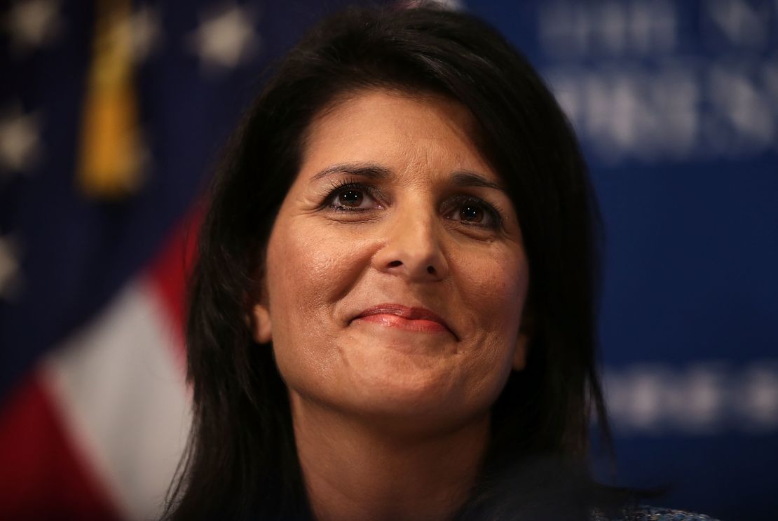 South Carolina Governor Nikki Haley addresses an audience at the National Press Club on September 2, 2015 in Washington, DC.