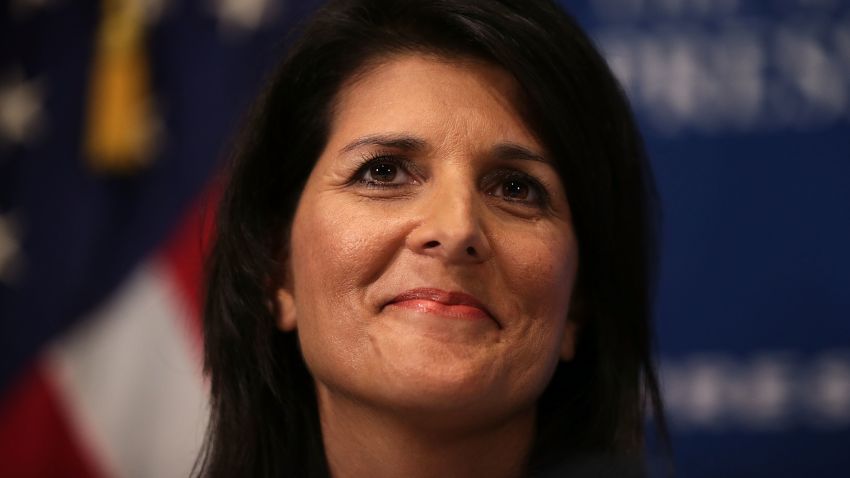 South Carolina Governor Nikki Haley addresses an audience at the National Press Club on September 2, 2015 in Washington, DC.