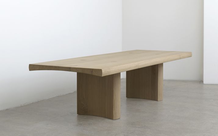 The Hakone Table by London design duo Edward Barber and Jay Osgerby, is on show at Design Miami as part of Galerie Kreo's display. The table, which launched earlier this year during the London Design Festival, is inspired by Japanese carpentry and crafted in oak. 