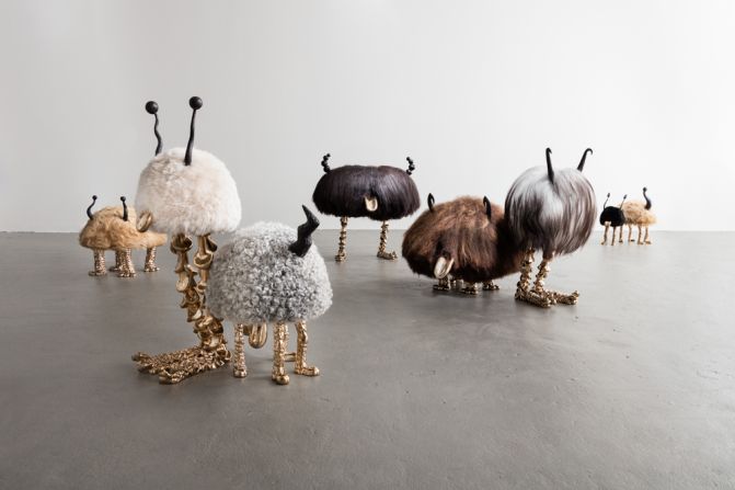 The design world's favorite siblings, the LA-based Haas Brothers, always bring a bit of fun to Design Miami, and this year is no exception. The duo's furry "Mini Beasts" are on display with R&Company. 