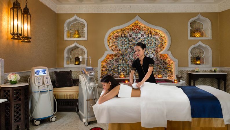 <strong>Treatment room: </strong>Lavishly decorated in marble baths, opulent fabrics and gold leaf, the Emirates Palace Spa is a celeb favorite in Abu Dhabi.