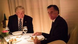 President-elect Donald Trump and Mitt Romney dine at Jean Georges restaurant, November 29, 2016 in New York City.
