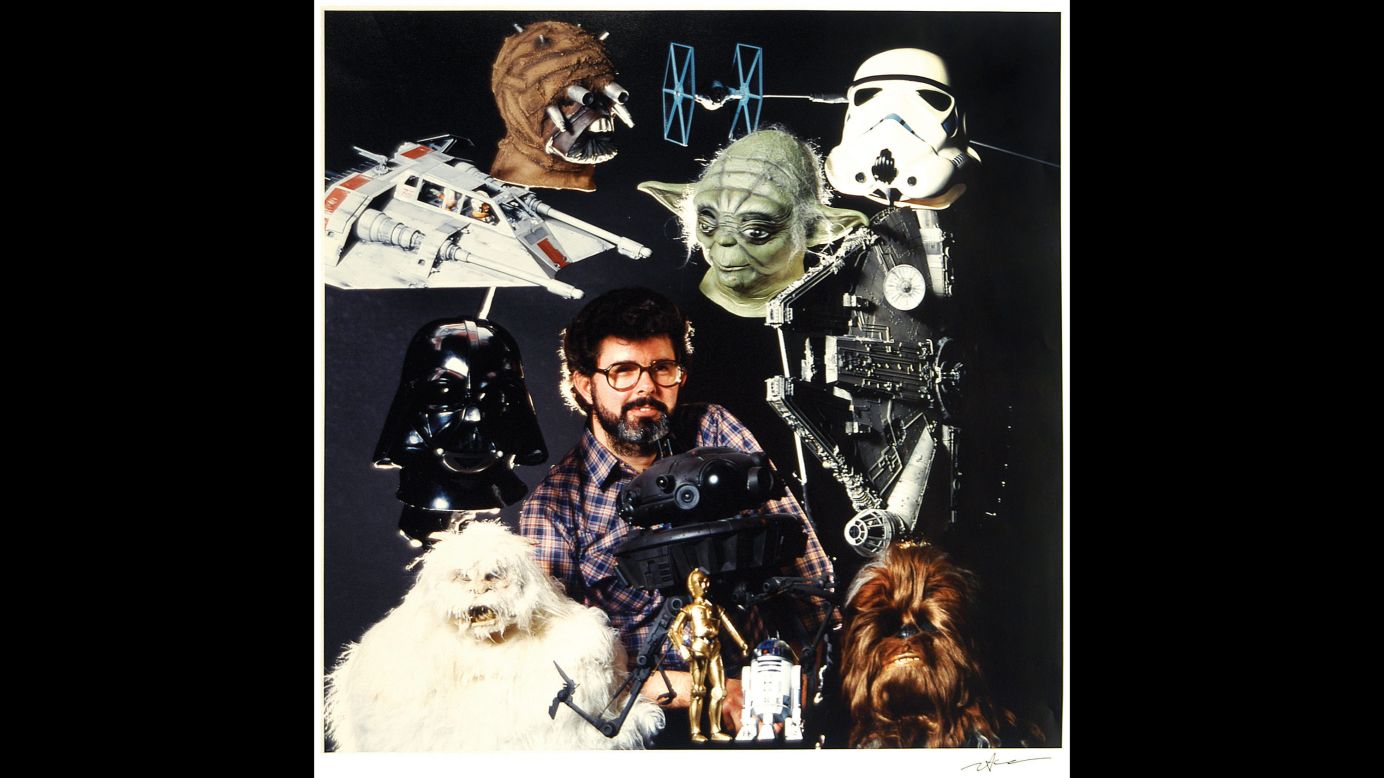 Director George Lucas is surrounded by "Star Wars" masks and props in this Leifer shot from 1980. "That was supposed to be the cover of Time magazine, but it ran inside," Leifer said. "They did a cover story on Lucas and the 'Star Wars' films."