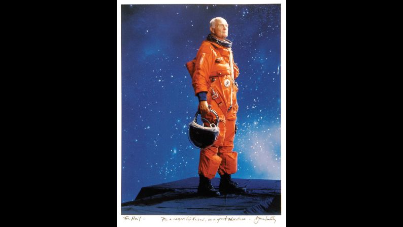 Joe McNally took this photo of former astronaut John Glenn in 1998. Glenn was the first American to orbit Earth.