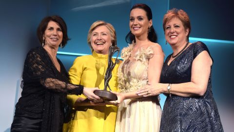 Pamela Fiori, Hillary Clinton, Katy Perry and Caryl Stern at the 12th annual UNICEF Snowflake Ball in New York City.  