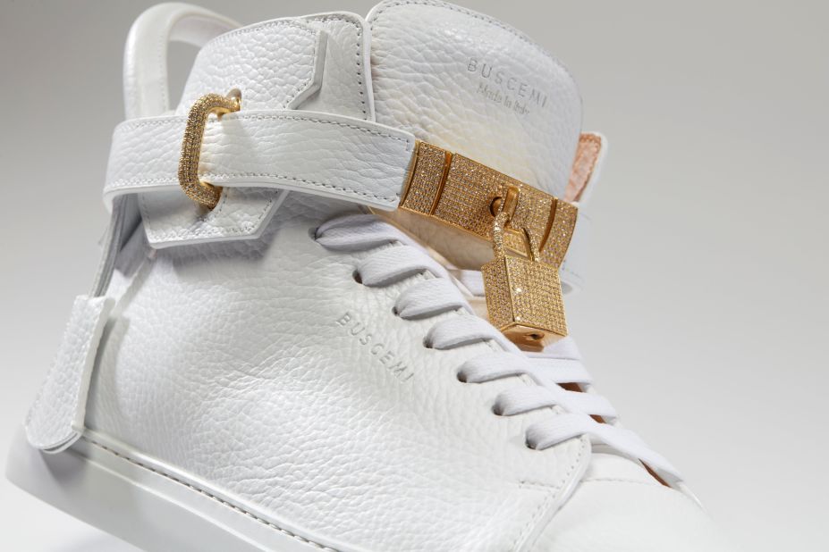 In September, upscale sneaker brand Buscemi released a one-of-a-kind pair of diamond-encrusted white sneakers that retails for $132,000.