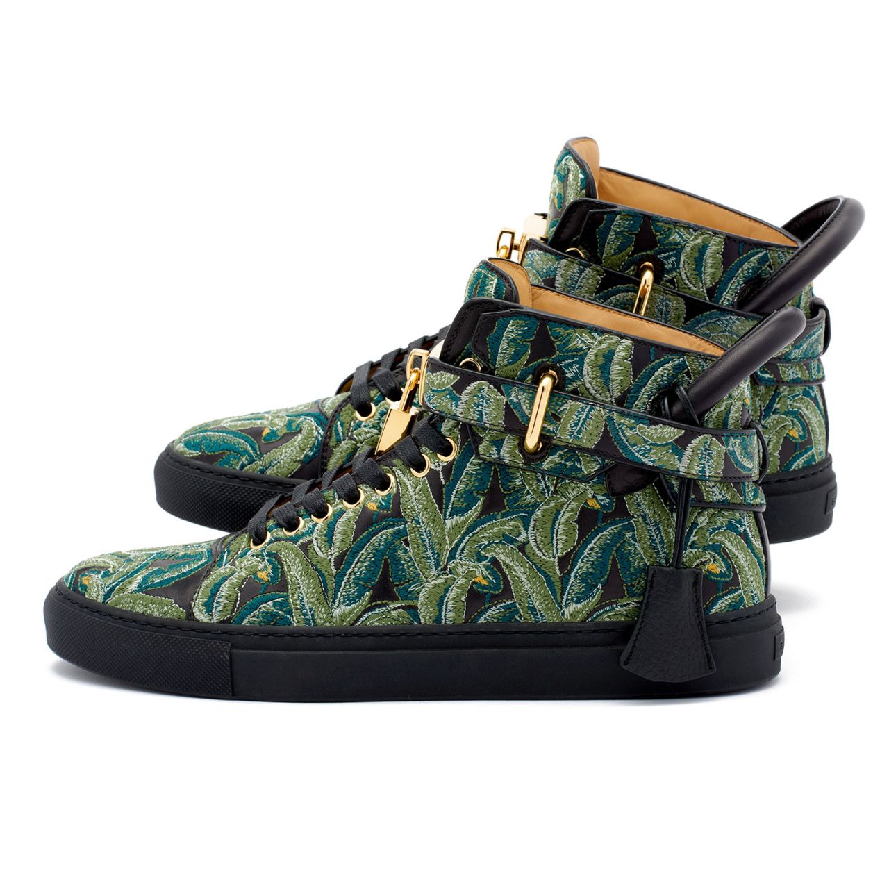 Buscemi 100mm in Palm/Black Green retails for $1,200. 