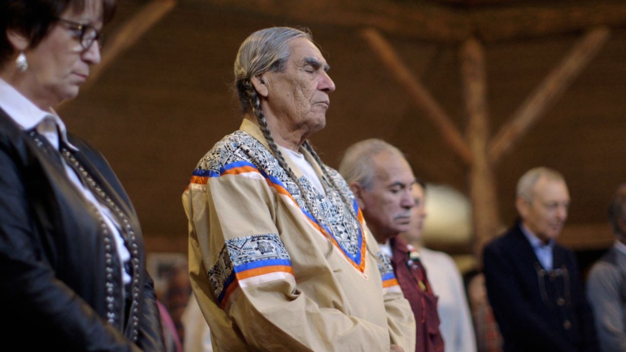Elder Wally Swain brings ancient wisdom to the gathering about climate change.
