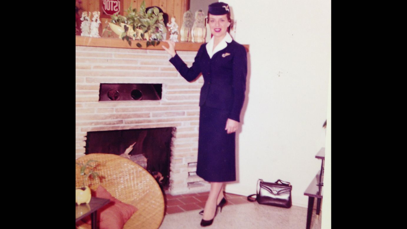 Bette Nash, pictured here in 1958 in her Eastern Airlines uniform, has served as a flight attendant for nearly six decades. 