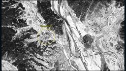Overview of North Korean prison camp No. 25 seen in a declassified Top Secret KH-4B satellite image dated May 28, 1970.