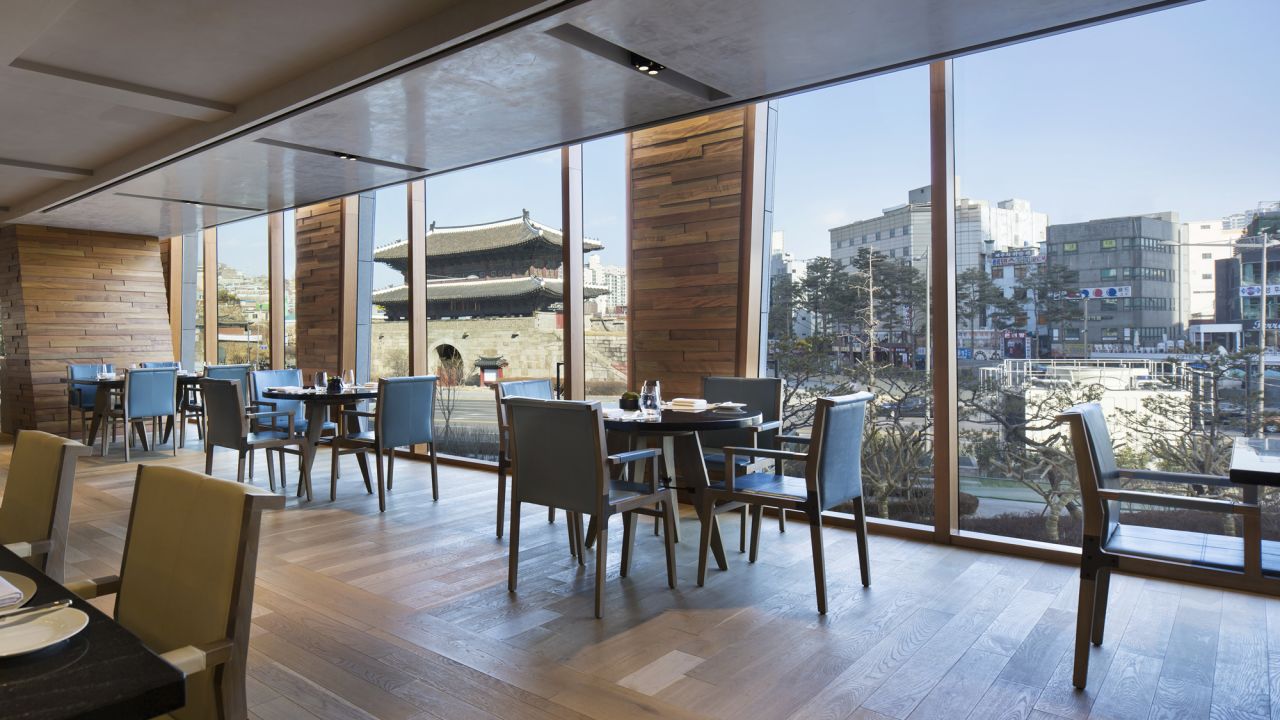 The JW Marriott overlooking historic Dongdaemun Gate in Seoul hopes to warm visitors with traditional roast turkey and beef Wellington at its signature restaurant.