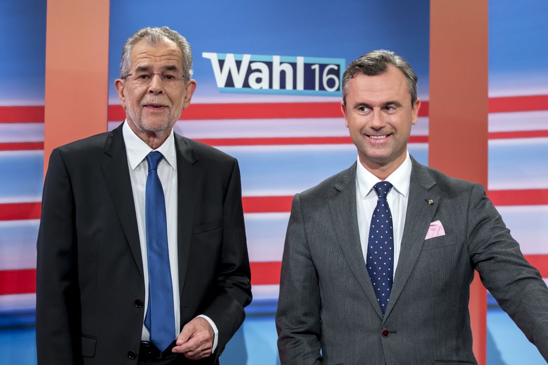 Austrian election candidates Alexander Van der Bellen and Norbert Hofer.