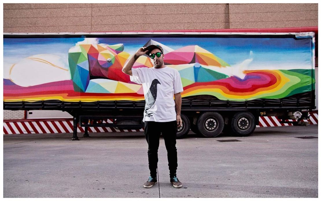 Spanish street artist Okuda San Miguel was the first artist to take part in the Truck Art Project in 2015. 