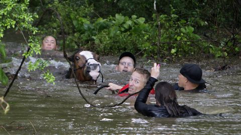 <strong>April 18: </strong>People try to rescue horses along Cypress Creek after <a href="http://www.cnn.com/2016/04/19/us/houston-texas-flooding/" target="_blank">more than a foot of rain fell in parts of Houston,</a> submerging subdivisions and several interstate highways.