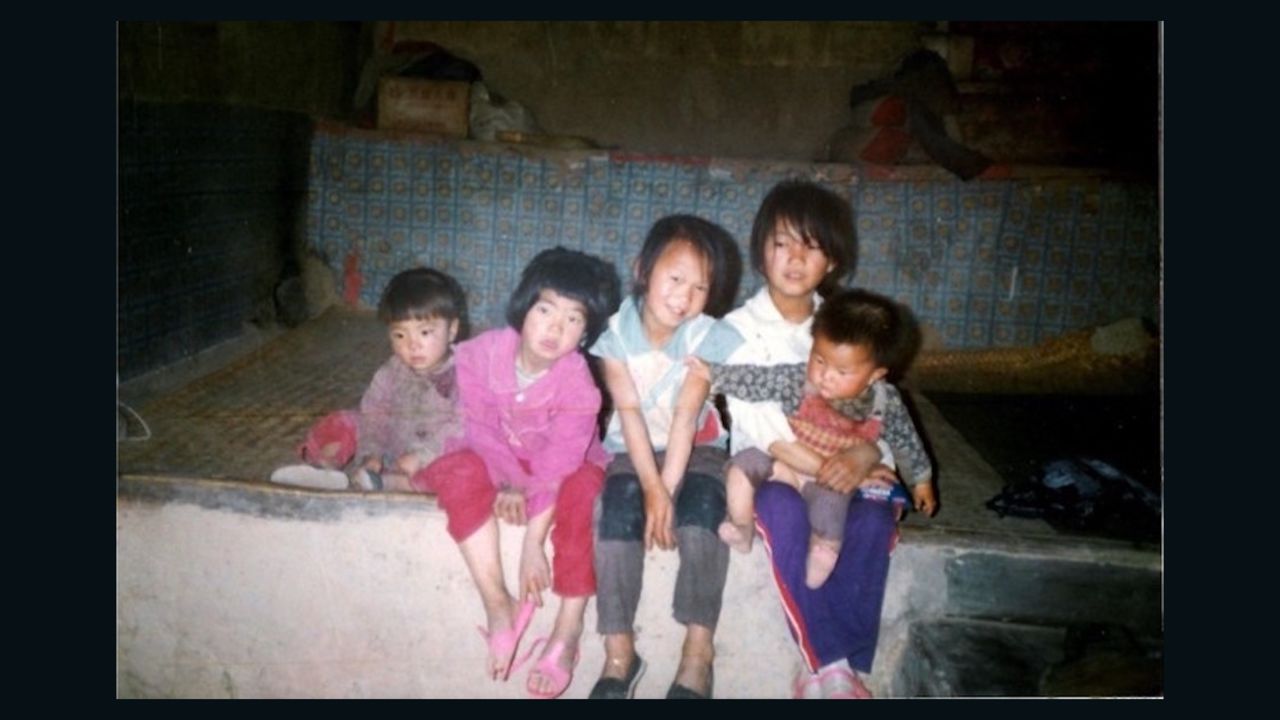 Girls born during China's one-child policy sit in a village northwest China.