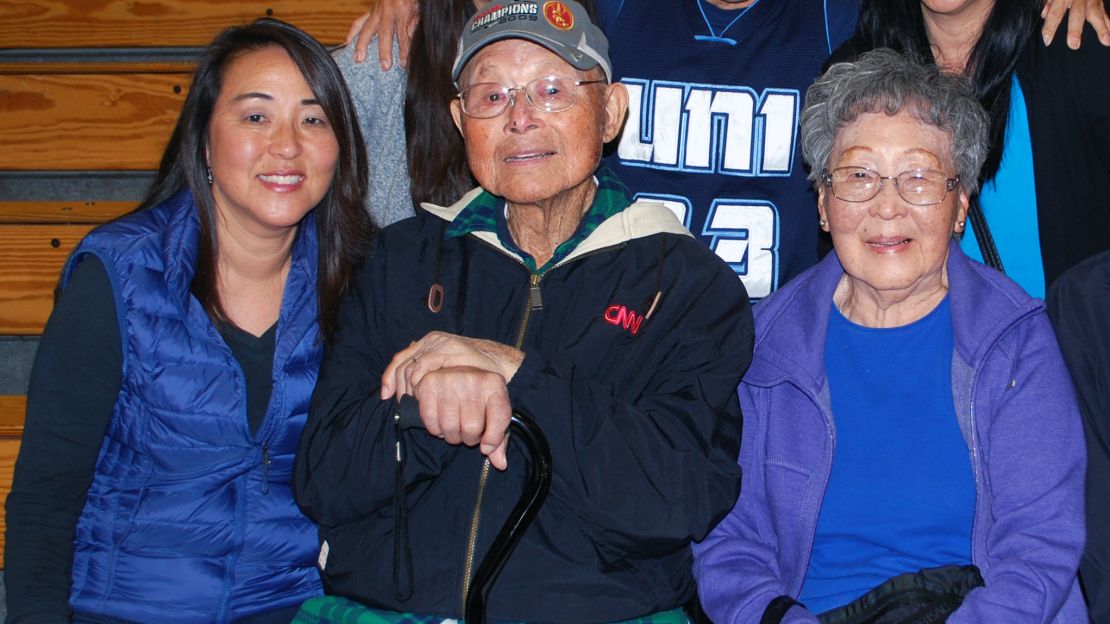 Traci Tamura and her parents, Hideo and Alice Tamura.