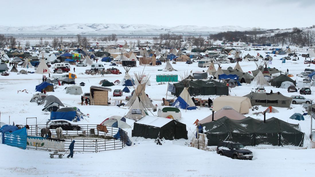 Snow covers the camp on Wednesday, November 30.