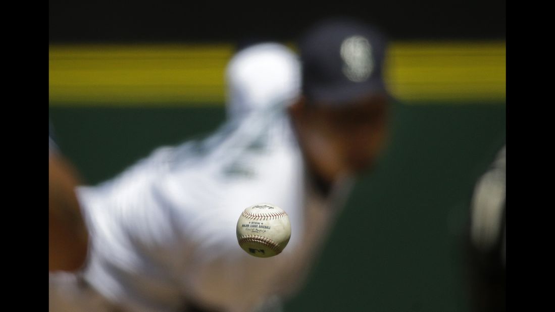 Seattle's Hisashi Iwakuma throws a pitch to a San Diego batter during a Major League Baseball game on Tuesday, May 31.