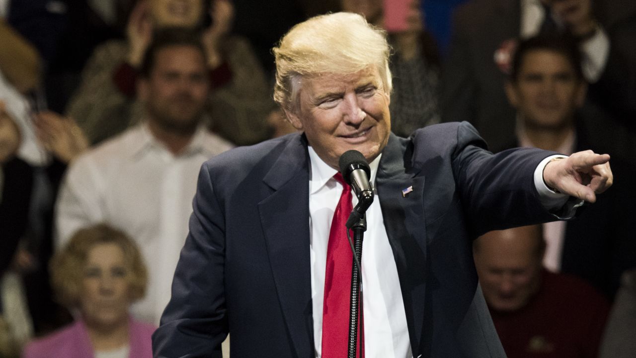 President-elect Donald Trump speaks during a stop at U.S. Bank Arena on December 1, 2016 in Cincinnati, Ohio.