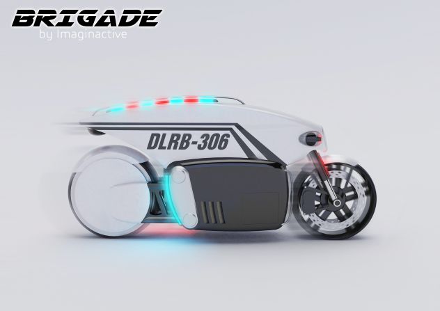 Brazilian designer Eduardo Arndt told CNN he was inspired by the geometric simplicity of the racing motorbikes of the 1980s to create Brigade.<br /><br />"But to counter the vintage look I was going for, I added more modern details like LED headlights and security cameras across the bicycle," he said.