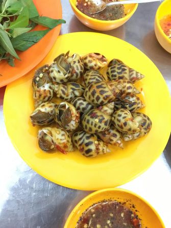 Whether sourced from land, sea or freshwater, snails in Vietnam are perhaps more approachable than French escargot, but just as tasty. 