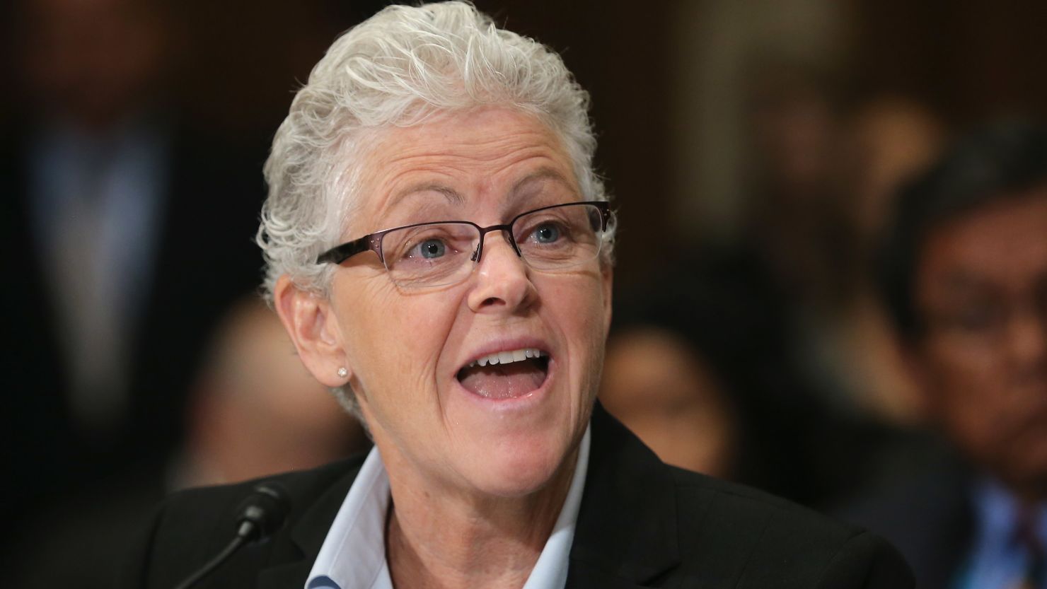 In this September 16, 2015, file photo, then-Environmental Protection Agency Administrator Gina McCarthy testifies before the Senate Environmental and Public Works Committee in the Dirksen Senate Office Building on Capitol Hill in Washington.