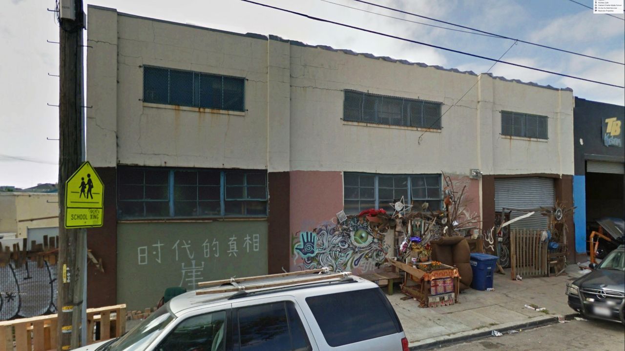 Before the fire, an undated photo from Google Earth shows the building at 1305 31st Ave. in Oakland. 