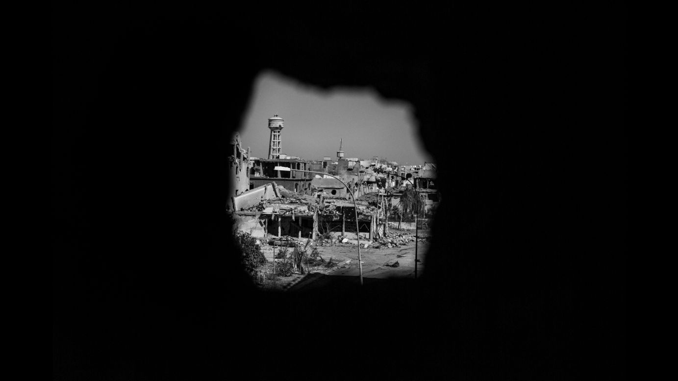 A view through a sniper hole.