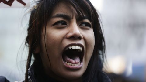 A protester demonstrates in solidarity with the Standing Rock Sioux tribe in North Dakota over the construction of the Dakota Access oil pipeline in Philadelphia.