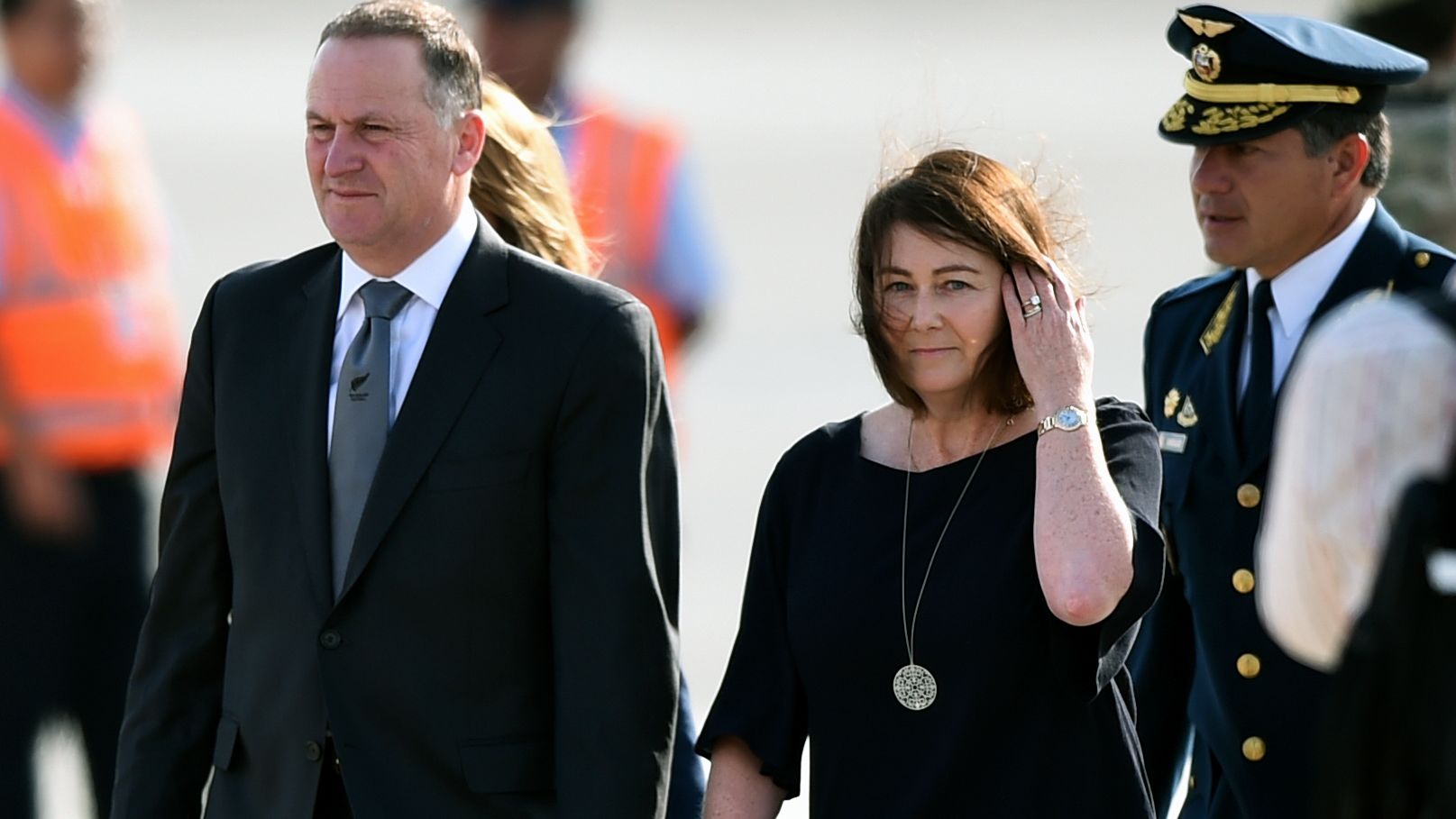 New Zealand's Prime Minister John Key and his wife Bronagh arrive for APEC talks in Lima, November 18, 2016.