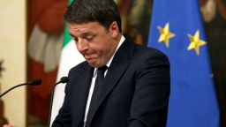 ROME, ITALY - DECEMBER 05:  Italian Prime Minister Matteo Renzi give a speech after the results of the referendum on constitutional reforms at Palazzo Chigi on December 5, 2016 in Rome, Italy. The result of the government referendum that could change the constitution is considered crucial for the political future of Italy and for the personal future of its Prime Minister.  (Photo by Franco Origlia/Getty Images)